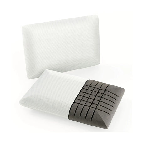 2 Pieces Bamboo Charcoal Memory Foam Pillow for Pain Relief Sleeping