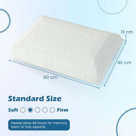 Set of 2 Gel Memory Foam Pillow 3D Cutting Air Flow Cooling Pillows with Pillowcase