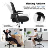 360Swivel Mesh Office Chair with Flip-up Armrest for Home & Office
