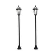 Outsunny 2 PCS LED Garden Lights Lamp Post Solar Powered Lantern Patio Pathway Walkway Outdoor Water-Resist Auto Switch 6 Hours Black