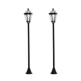 Outsunny 2 PCS LED Garden Lights Lamp Post Solar Powered Lantern Patio Pathway Walkway Outdoor Water-Resist Auto Switch 6 Hours Black