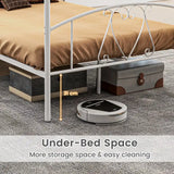 Double Size Metal Canopy Bed Frame-White