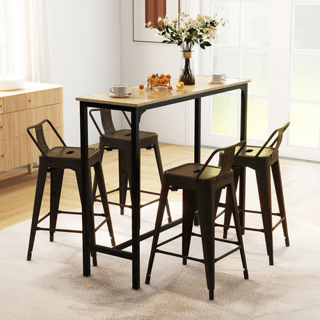 24 Metal Chairs Set of 4 with Removable Back-Gun