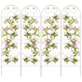 4 Pack 71 x 20 Inches Metal Garden Trellis for Climbing Plants-White
