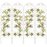 4 Pack 71 x 20 Inches Metal Garden Trellis for Climbing Plants-White