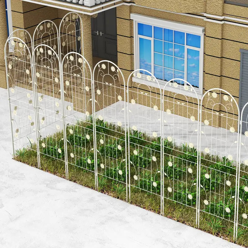 4 Pack 71 x 20 Inches Metal Garden Trellis for Climbing Plants-White