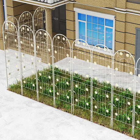 4 Pack 71 x 20 Inches Metal Garden Trellis for Climbing Plants-White