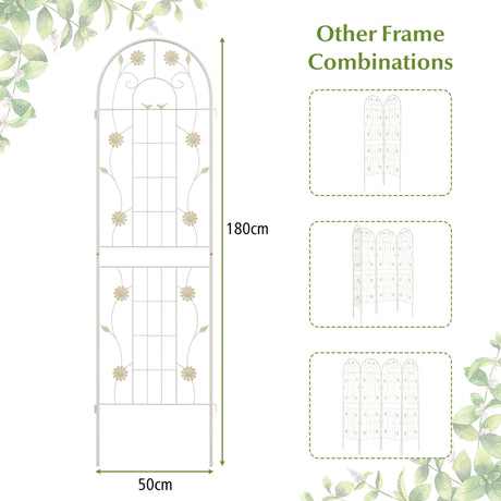 4 Pack 71 x 20 Inches Metal Garden Trellis for Climbing Plants-White