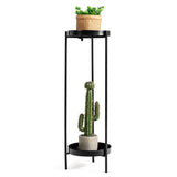 Round metal flowerbed with 2 levels decorative high