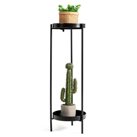 Round metal flowerbed with 2 levels decorative high