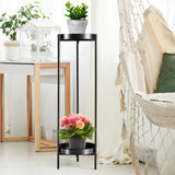 Round metal flowerbed with 2 levels decorative high