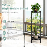 Round metal flowerbed with 2 levels decorative high
