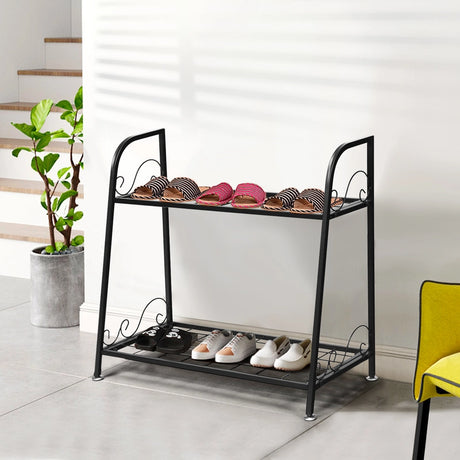 2-Tier Indoor Outdoor Metal Plant Stand for Patio, Garden, Balcony