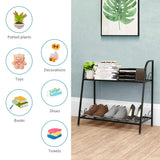 2-Tier Indoor Outdoor Metal Plant Stand for Patio, Garden, Balcony