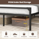 Metal Platform Bed with 9 Support Legs-Queen Size