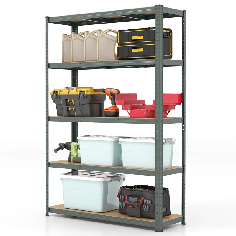 5-Tier Heavy Duty Metal Shelving Unit with 2200 LBS Total Load Capacity-Gray