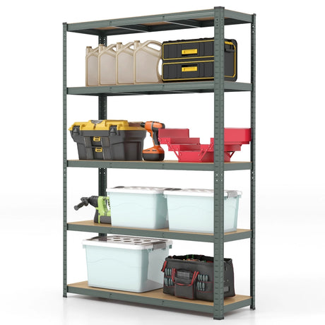 5-Tier Heavy Duty Metal Shelving Unit with 2200 LBS Total Load Capacity-Gray