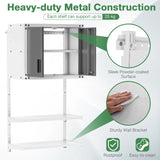 Metal Wall Cabinet with Lock and 3 Adjustable Shelves