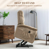 HOMCOM Velvet-Feel Electric Lift Recliner Chair - Brown