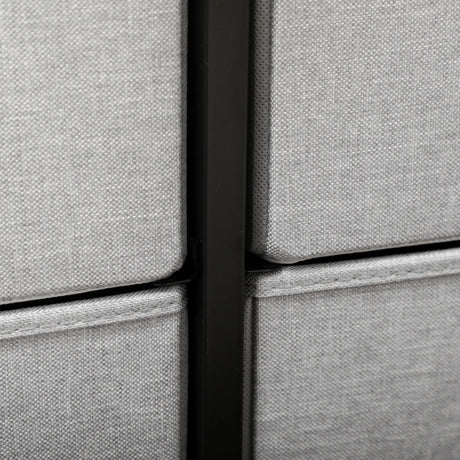 HOMCOM Fabric Chest of Drawers, Industrial Bedroom Dresser with 8 Fabric Drawers, Steel Frame and Wooden Top for Nursery, Living Room, Hallway, Grey