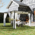 Outsunny 3 x 3m Aluminium Frame Pergola, with Retractable Roof - Khaki