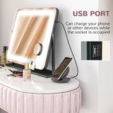 HOMCOM LED Light Tabletop Makeup Mirror, with Adjustable Settings