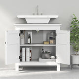 HOMCOM 15 x 20cm 'U' Cut Out Bathroom Storage Cabinet - White