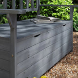 Outsunny Two-Seater Garden Storage Bench - Grey