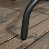 Outsunny Square Garden Dining Table with Tempered Glass Top & Umbrella Hole, 76 x 76 cm