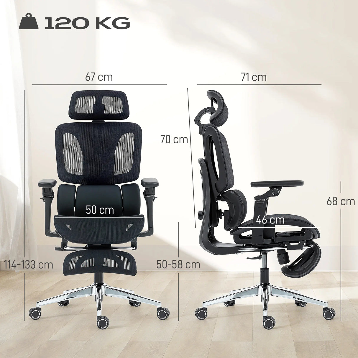 HOMCOM Ergonomic Office Chair, High Back Mesh Desk Chair, Black