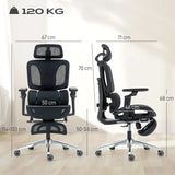 HOMCOM Ergonomic Office Chair, High Back Mesh Desk Chair, Black