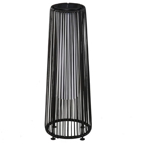 Outsunny Patio Garden Solar Powered Lights Woven Resin Wicker Lantern Auto On/Off