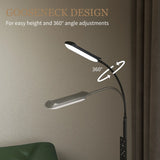 HOMCOM LED Floor Lamp, Standing Lamp with Remote & Touch Control, Stepless Dimmable Colours Temperature & Brightness, 360 Adjustable Gooseneck, 1 Hour Timer, Memory Function for Living Room, Black