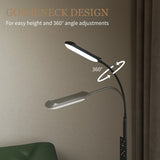 HOMCOM LED Floor Lamp, Standing Lamp with Remote & Touch Control, Stepless Dimmable Colours Temperature & Brightness, 360 Adjustable Gooseneck, 1 Hour Timer, Memory Function for Living Room, Black