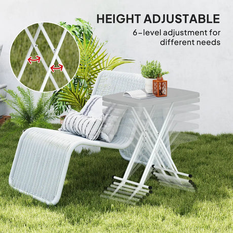 Outsunny Minimal Folding Outdoor Table - Grey/White