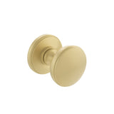 Millhouse Brass Edison Solid Brass Domed Mortice Knob on Concealed Fix Rose - Satin Brass - Set