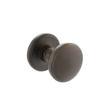 Millhouse Brass Edison Solid Brass Domed Mortice Knob on Concealed Fix Rose - Urban Dark Bronze - Set