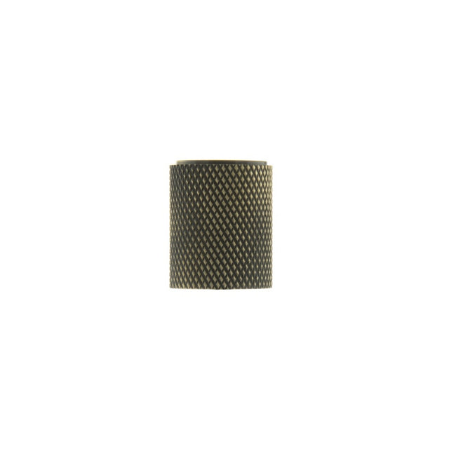 Millhouse Brass Watson Cylinder Knurled Cabinet Knob on Concealed Fix - Antique Brass - Each