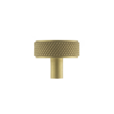 Millhouse Brass Hargreaves Disc Knurled Cabinet Knob on Concealed Fix - Satin Brass - Each