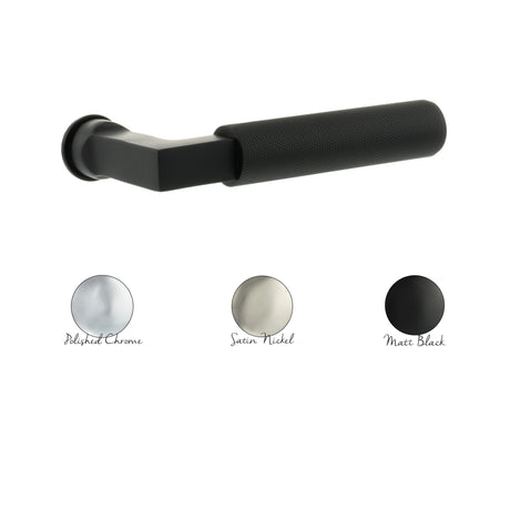 Millhouse Brass Cartwright Lever Door Handle on Concealed Round Rose - Matt Black - Set