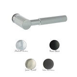 Millhouse Brass Mason Lever Door Handle on Concealed Round Rose - Matt Black - Set