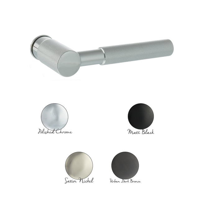 Millhouse Brass Mason Lever Door Handle on Concealed Round Rose - Matt Black - Set