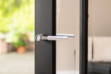 Millhouse Brass Mason Lever Door Handle on Concealed Round Rose - Matt Black - Set