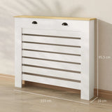HOMCOM 95.5H x 111Wcm Radiator Cover, with Drawer - White