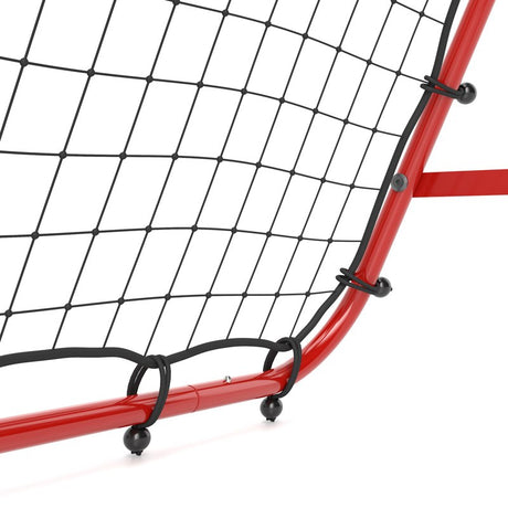 HOMCOM Double Sided Football Rebounder Net, Football Rebound Goal with Five Adjustable Angles, Red