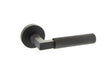 Millhouse Brass Cartwright Knurled Lever Door Handle on Round Rose - Matt Black - Set