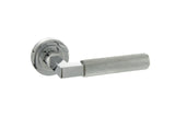 Millhouse Brass Cartwright Knurled Lever Door Handle on Round Rose - Polished Chrome - Set