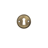 Millhouse Brass Solid Brass Open Key Hole Escutcheons - Antique Brass - Pair