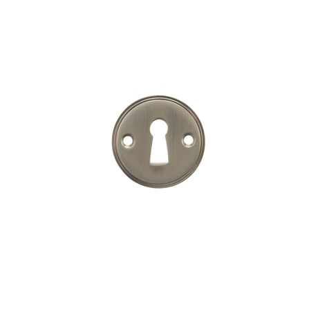 Millhouse Brass Solid Brass Open Key Hole Escutcheons - Satin Nickel - Pair