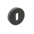 Millhouse Brass Key Escutcheons on Round Rose - Matt Black - Pair